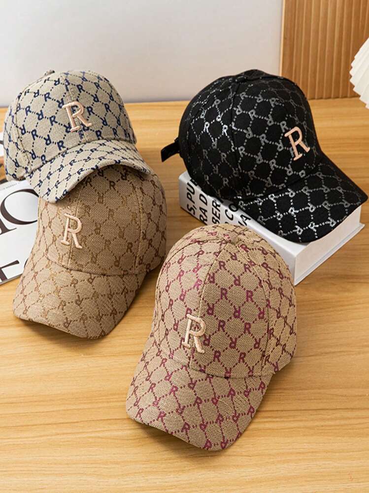 قبعة مطبوع عليها حرف واحدة, عصرية ومتعددة الاستخدا...