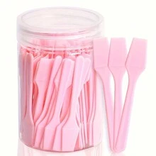 100pcs/Set Mini Makeup Spatula Face Cream Mask Mixing Spoon Beauty DIY Tool Eyeshadow Face Makeup Applicator Stick - Multicolor - View 7