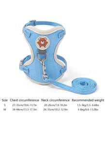 1 pieza Arnés para mascotas estilo chaleco con correa de tracción para gato, correa antiescape para perro pequeño