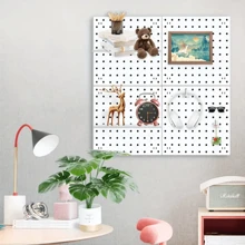 1pc Pegboard With Hooks And Accessories, Wall-Mounted Storage Shelf For Bedroom, Bathroom, Study Room - View 7