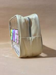 Large Capacity Printed Transparent PVC Toiletry Bag With Zipper Waterproof Makeup Organizer Beach Bag, Essential For Daily Travel And Vacation Makeup Organizer Makeup Storage Bag Mini Pouch Travel Small Makeup Case Accessories Make Up Holder Brush Bag Make Up Container Cosmetic Bag Travel Essentials Ladies Accessories Travelling Stuff Makeup Bag Makeup Bags Makeup Pouch Make Up Pouch Make Up Bag - Multicolor - View 5
