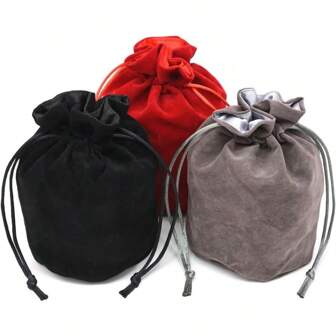 1 Pezzo Borsa in velluto a cordoncino con fondo rotondo, doppio strato, adatta per contenere tarocchi, carte oracolo, gioielli, monete e altri oggetti (solo la borsa in tessuto, esclusi i prodotti all'interno)