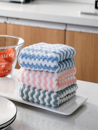 20/30/50pcs Wave Pattern Dishwashing Cloth Kitchen Towel, Multi-Purpose Cleaning Cloth For Kitchen Cleaning
