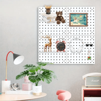 1pc Pegboard With Hooks And Accessories, Wall-Mounted Storage Shelf For Bedroom, Bathroom, Study Room