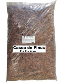 1kg Casca de Pinus Triturado Para Proteção Decoração Forração Terrário- tamanho P - Castanho - Visão 1