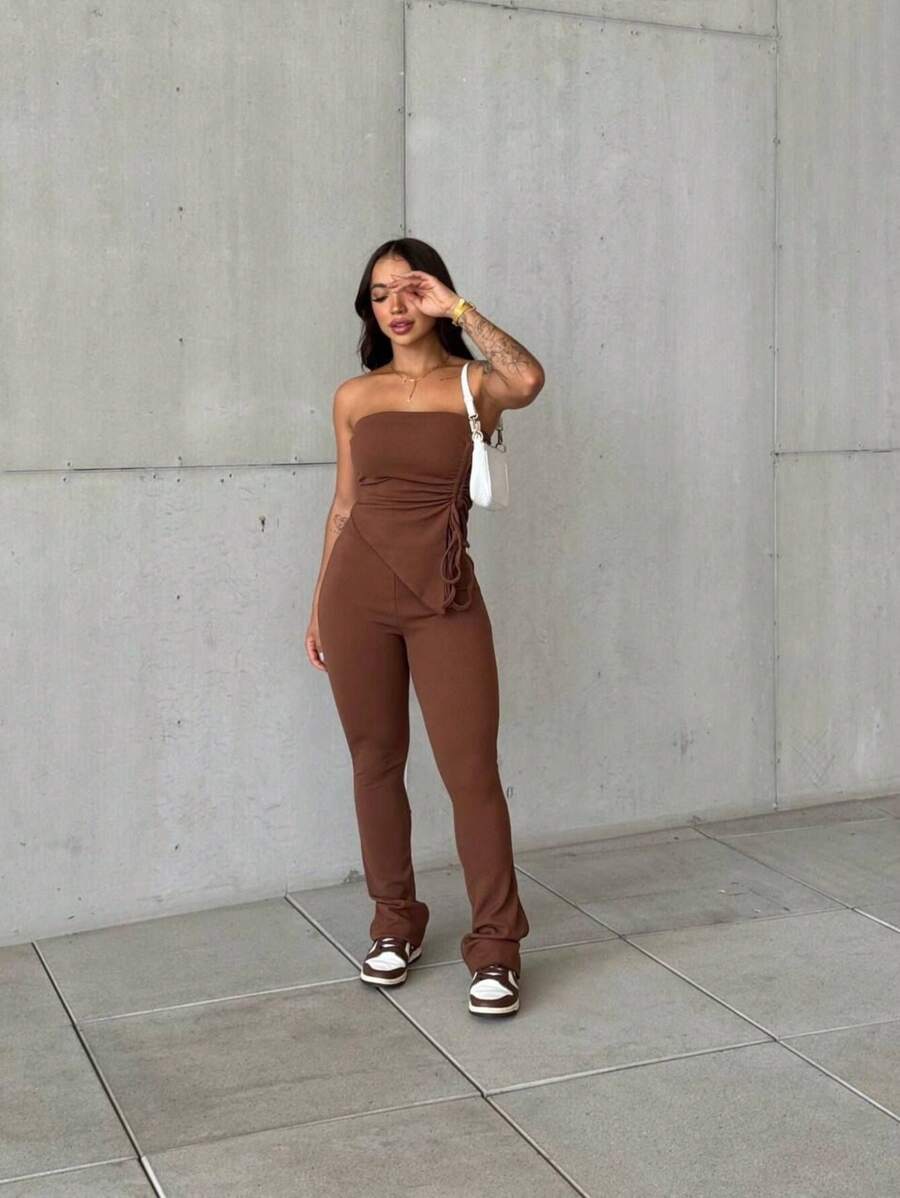 Women Two-Piece Outfits - Rỉ Nâu - Xem 1