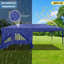 Gazebo 3x6 With Side Walls, Folding Pavilion 3x6 Waterproof, Stable, Winterproof With Bag With Wheels, 4 Sandbags, Easy To Set Up Folding Tent For Outdoor Party, Garden, Event - 藏蓝色 - 查看 2