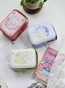 1pc Colorful Cute Portable Tin Box For Candy, Tea, Storage, Desk Snacks, Wedding Favor Packaging, Home Decor, Daily Storage, Gift Box And Holiday Gifts - Multicolor - View 3