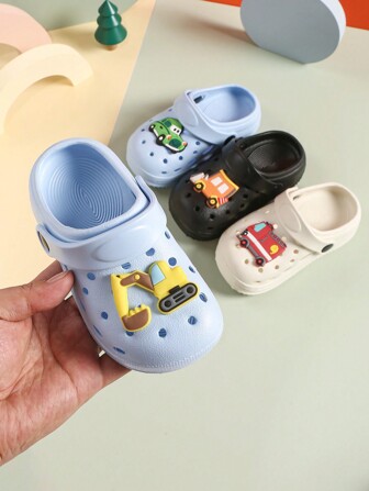 Summer New Soft Unisex Flat Slip-Resistant Clog Shoes For Girls And Boys, With Cartoon Interesting Design, All-Match, Beach Clogs, Perfect For Beach Vacation