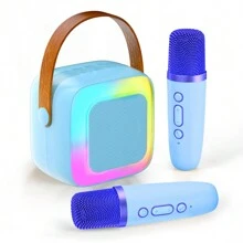Karaoke Speaker With 2 Wireless Microphones And Colorful Atmosphere Light, Connects To Phone - 1 - View 13