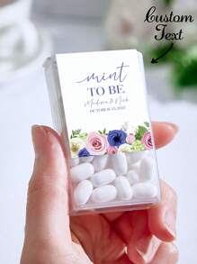 1pc Customized Name & Date Sticker, Customized Mint Box Sticker (Includes Name & Date), Personalized Sticker, Ideal Gift For Wedding, Birthday, Anniversary, Party, Bachelorette, Couple, Living Room, Home Decor, Suitable For Anniversary, Birthday, Housewarming, Customized Sticker - 9.53*3.65cm=3.75*1.44inches - View 3