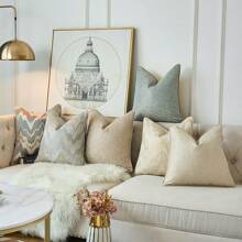 1pc Polyester Pillowcase, Multi-Color High Precision Jacquard Pattern, American-Style Elegant And Upscale Model Room Sofa Cushion Cover, Bed Pillow Cover, Houndstooth, Geometric, Living Room Sofa, Car, Home Decoration, Party Decoration, Bedroom Headboard Cushion, Size: 30x50cm, 45x45cm, 50x50cm, 60x60cm, Core Not Included.