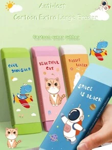 1入組大橡皮擦，耐用、乾淨、不留痕跡、防丟失，適用於學生文具、獎品（隨機紙板包裝）