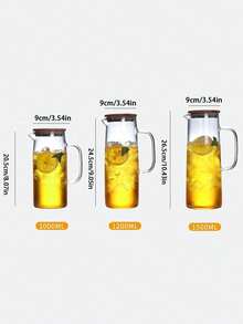 1入組玻璃壺，硼矽玻璃壺，熱/冷水壺，帶蓋玻璃壺，多種容量選擇，適用於牛奶、冷水、冰飲等 - 白色 - 查看 5