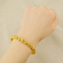 4 stuks 24k gouden Bean Design armbanden, Dubai damesmode armbanden, Arabische en Afrikaanse huwelijksgeschenken, bedankje leraar cadeau