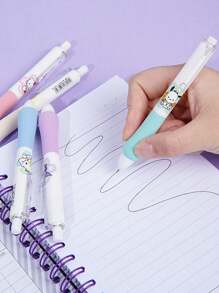 2-6 chiếc Phim hoạt hình dễ thương Dòng nhân vật Anime Bộ bút xốp Bấm bút gel, Văn phòng phẩm học tập văn phòng sáng tạo Bút quà tặng nhỏ, Đầu bút St màu đen 0,5mm Bút chữ ký khô nhanh - nhiều màu - Xem 4