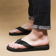Men's Flip Flops, Beach Sandals - Black - View 2