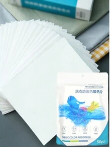 50/150pcs Color Catcher Sheets For Laundry, Color Guard Sheets, Washing Machine Laundry Paper, Anti Cross Dyeing Laundry Pads For Household Use, Bathroom Accessories(Random Packaging There Will Be A 4-6 Difference In Manual Counting) - White - View 9