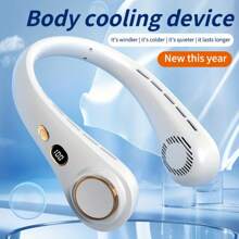 GICOOK Hanging Neck Fan Usb Portable 5-Speed Adjustable With Digital Display Mini Portable Small Lazy Person Hanging Neck Neck Leafless Rechargeable 360° Adjustable Refrigeration Air Conditioning Outdoor Student Mute Large Wind Fan Cooling Artefact Gift/Valentine's Day Gift/Girlfriend/Easter/Boys/Girls/Multi-Color Birthday Gift