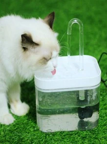 1 pieza Fuente de agua para gatos con diseño de gato para interior - Fuente de agua de 1.5L para gatos para beber - Fuente de agua para mascotas - Ultra silenciosa - Fuente de agua para que los gatos pequeños y perros pequeños beban - Multicolor - Ver 12
