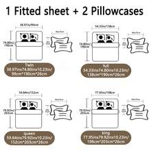 Juego de ropa de cama con patrón de dibujos animados Melody de 3 piezas, suave y cómodo, decoración de dormitorio, habitación de invitados (incluye 1 sábana bajera y 2 fundas de almohada) - Multicolor - Ver 2