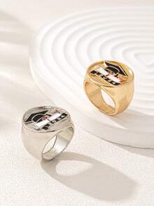 1 pieza Anillo de graduación de temporada 2024 multicolor, un regalo conmemorativo para maestros y compañeros de clase - anillo - Ver 2