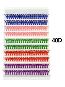 Asiteo 彩色单根假睫毛 30D/40D/60D/80D，200 片簇 DIY 睫毛延长 5 色卷翘化妆延长假睫毛 睫毛簇、睫毛簇、单根睫毛、睫毛、假睫毛 - D - 查看 8