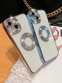 1 Peça Capa De Telefone Transparente Decoração Com Pedras Strass, Compatível Com Iphone 16/16Pro/16Plus/16ProMax