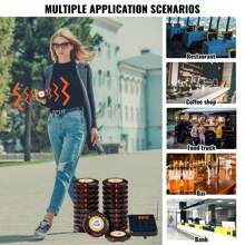 Restaurant Pager System, Wireless 500m Long Range Lineup Waiting Queue Signal, Guest Customer Calling Beepers With Vibration & Flashing, 20 Buzzers For Food Truck,  Nursery, Hospital - US A Type Plug(110-127V) - View 6