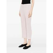 Women Hatching Pleats Pants - Pink - View 1
