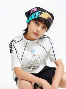 Annil Toddler Boys' Motorcycle Style Casual Round Neck Short Sleeve T-Shirt, Summer - White - View 3