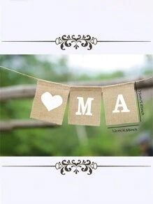 1set Vintage Wedding Decoration Banner Party Flags Wedding Bunting Just Married Home Party Supplies ﻿ Valentine's Day Valentines - Beige - View 9