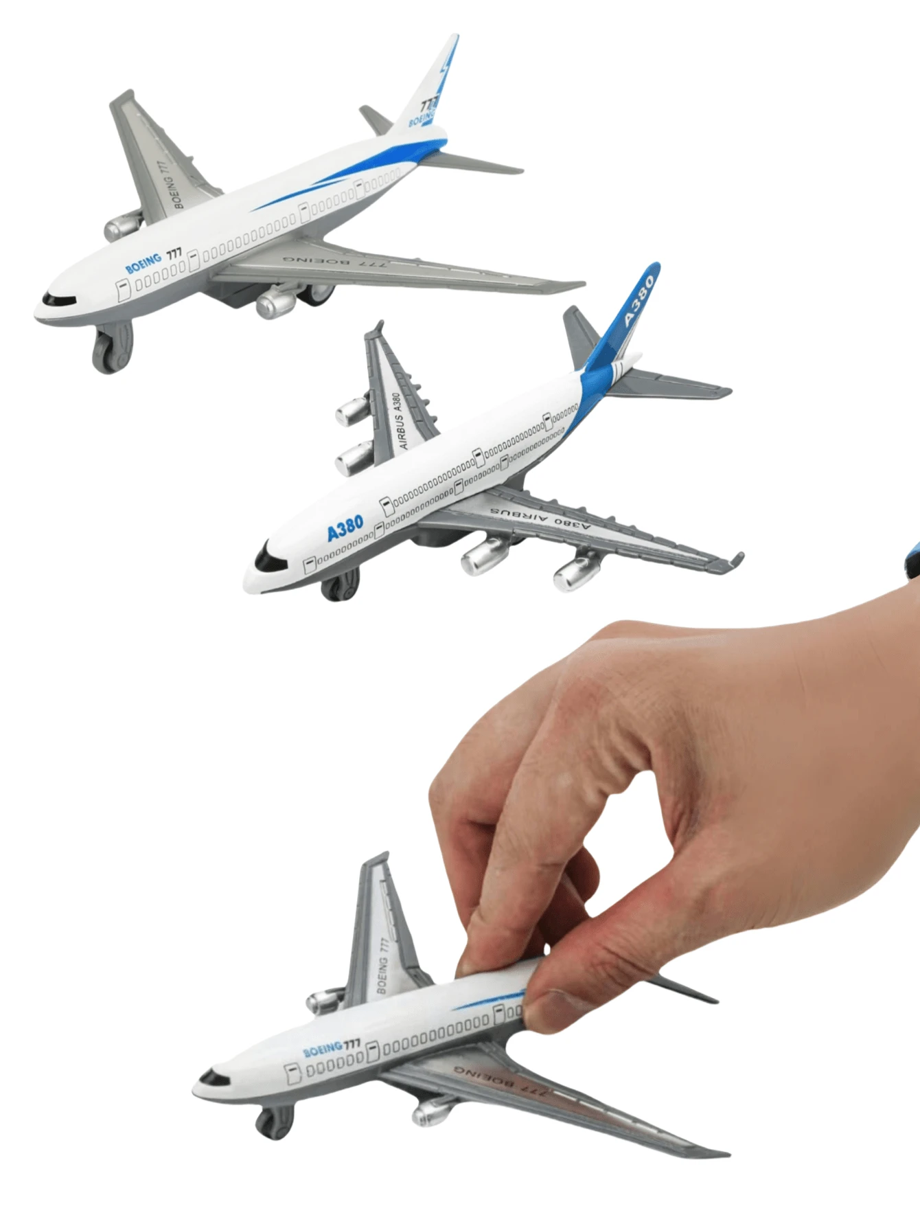 1pc Fun Small Passenger Plane Toy, Metal Return Aircraft, Anti-Fall Die-Cast Aircraft Model, Suitable For Holiday Gifts, Decorations, - White - View 1