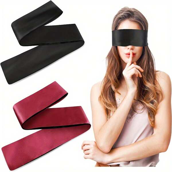 1pc Satin Eye Mask Sleep Mask, Black Blindfold Satin Eye Mask, Eye Blindfold Sleep Mask