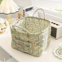 1pc Multi-Functional Korean Style Storage Basket – Charming Pastoral Print, Portable Organizer For Underwear & Sundries – Versatile Room Decor For Kitchen, Bathroom, Bedroom, Dorm & Office Gift Bag Party Kitchen - Type a - View 8