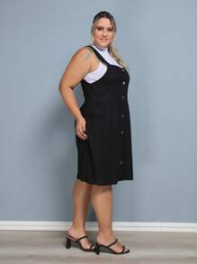 Plus Size Dresses - Black - View 3