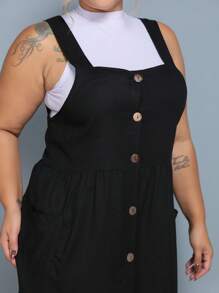 Plus Size Dresses - Black - View 7
