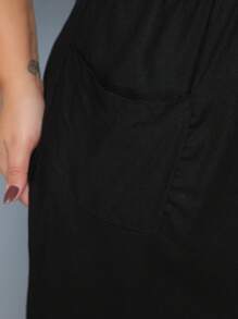 Plus Size Dresses - Black - View 8