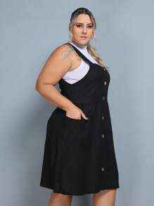 Plus Size Dresses - Black - View 4