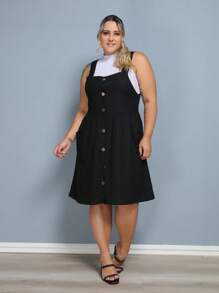 Plus Size Dresses - Black - View 2