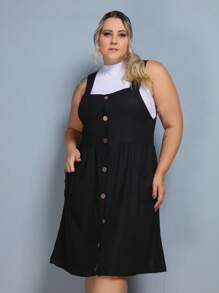 Plus Size Dresses - Black - View 1