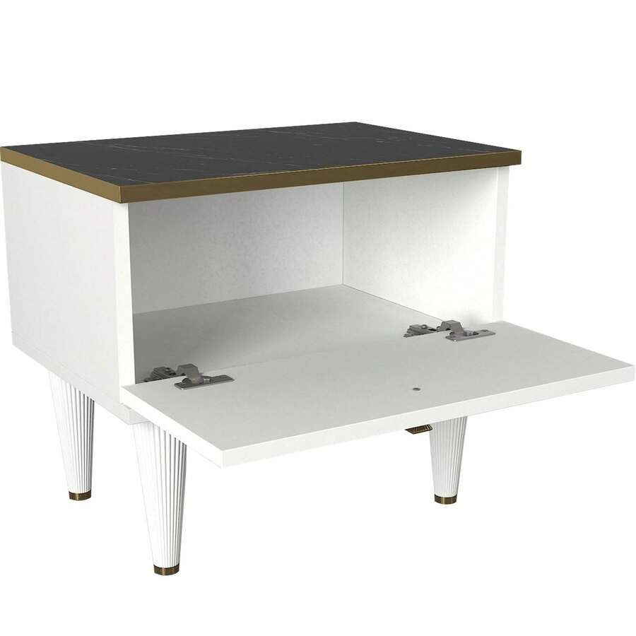 Well Home Tavolino, 100% truciolato impiallacciato melaminico, colore bianco, noce - Multicolore - Visualizzare 1