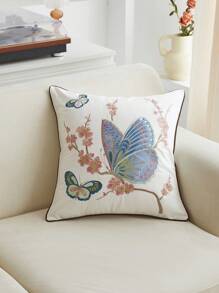1pc Butterfly Embroidery Pillowcase, Suitable For All Seasons, Home Decor For Living Room And Indoor Use - Multicolor - View 13