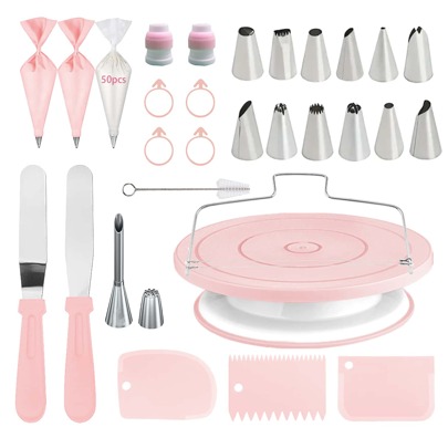 80Pcs Stainless Steel Icing Piping Nozzles Set, Multi-Color Cake Turntable, Macaron Color Piping Tips, Cake Turntable, Piping Bags, Silicone Rings, Adaptor, Cream Spatula, Cake Decorating, Spray Nozzles, Pastry, Cupcake, Baking Pan, Baking Tools, Frosting Tools, Cake Tools, Cream, Cookies, Kitchen Gadgets