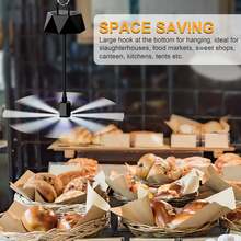 1 pieza Ventilador repelente de moscas para mesa, ventiador con láminas suaves efectivas contra las moscas, portatil para picnics, barbacoas y fiestas (baterías no incluidas) - Negro - Ver 2