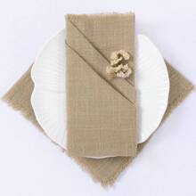 12 pièces Napperon plissé en gaze, 32*32 cm/12.6*12.6 po, décoration de table de style shabby chic pour le Nouvel An, l'anniversaire, le mariage, l'hôtel, la fête, le café, la boutique de café, chiffon d'essuyage