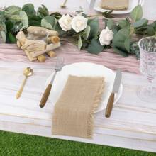 12 pièces Napperon plissé en gaze, 32*32 cm/12.6*12.6 po, décoration de table de style shabby chic pour le Nouvel An, l'anniversaire, le mariage, l'hôtel, la fête, le café, la boutique de café, chiffon d'essuyage