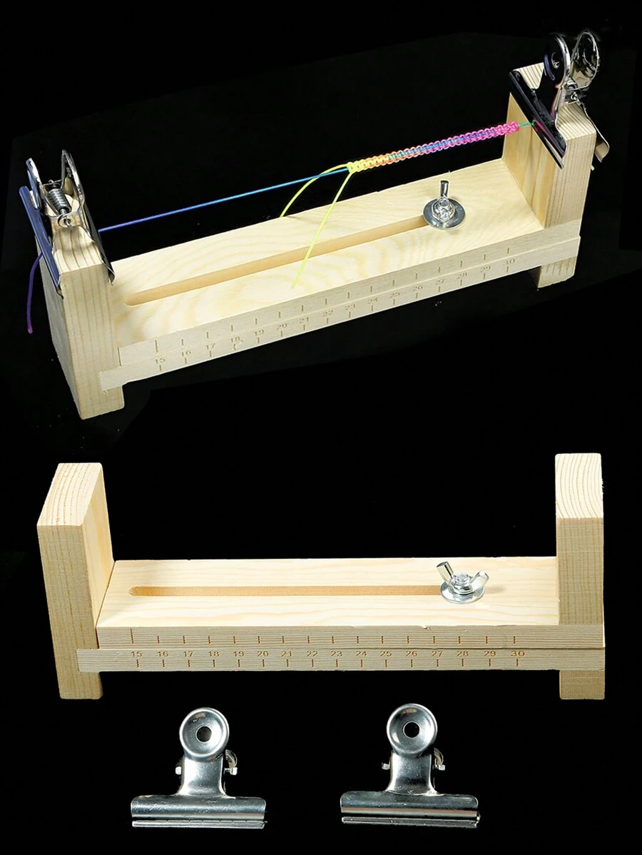 1pc Wooden Jig Bracelet Maker , Adjustable Paracord Clip Bracelet Maker