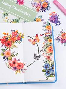 20 Stücke/Beutel Stickerbuch Sammelalbum Zubehör, kreatives Stickerbuch aus PET wasserdichtem Material, leicht abziehbar durch Stanzformen, zarte Figuren, Pflanzen, Blumen, zur Dekoration von Notizbuch, Fotorahmen, Handyhülle, Wasserbecher, Junk Magazin, Sammelalbum DIY