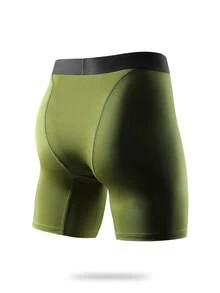 Quần short bó thể thao nam, quần short tập luyện bó sát dành cho thể hình, chạy bộ, tập thể dục - xanh quân đội - Xem 2